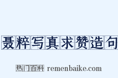 聂粹写真求赞造句是什么意思的图片